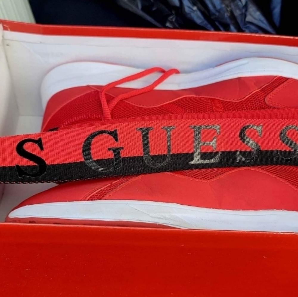 Mens Guess sneakers with matching belt.